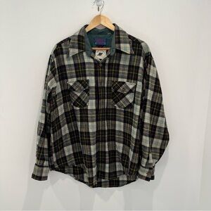 PONDEROSA by Bardon Vintage Plaid Flannel Shirt Virgin Wool | Mens xl